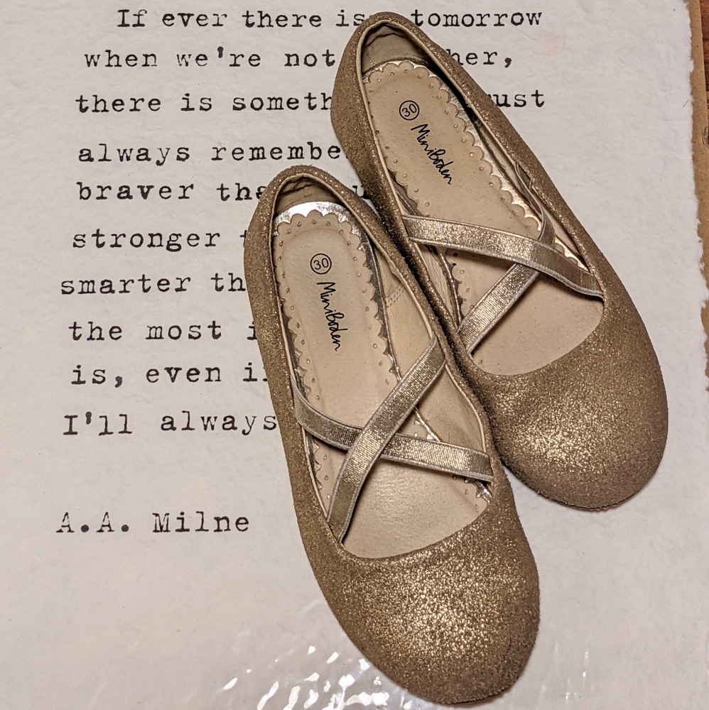 MINI BODEN Sparkly Ballet Flats